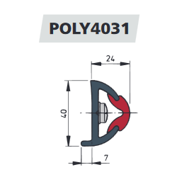 Profil odbojowy POLY40 + STRIP (20m)